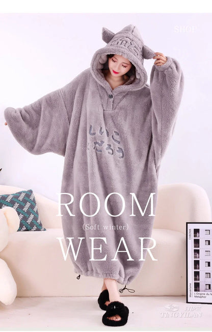 Blanket with sleeves hooded