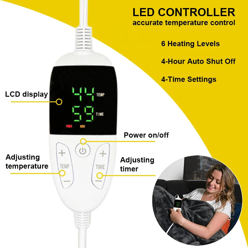 Electric Heating Sleeve Blanket Flannel & Sherpa